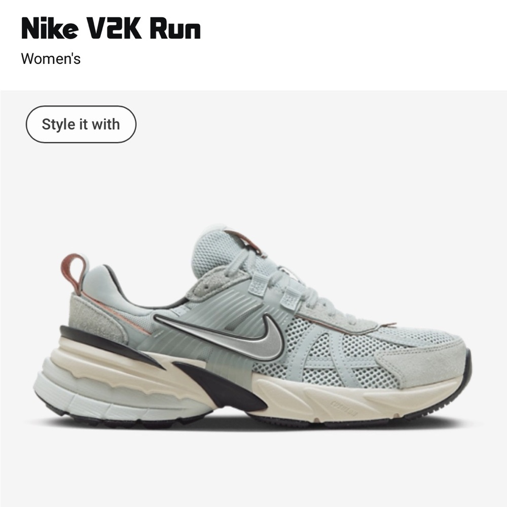 Nike V2K Run Women's Sneakers - cream and brown
